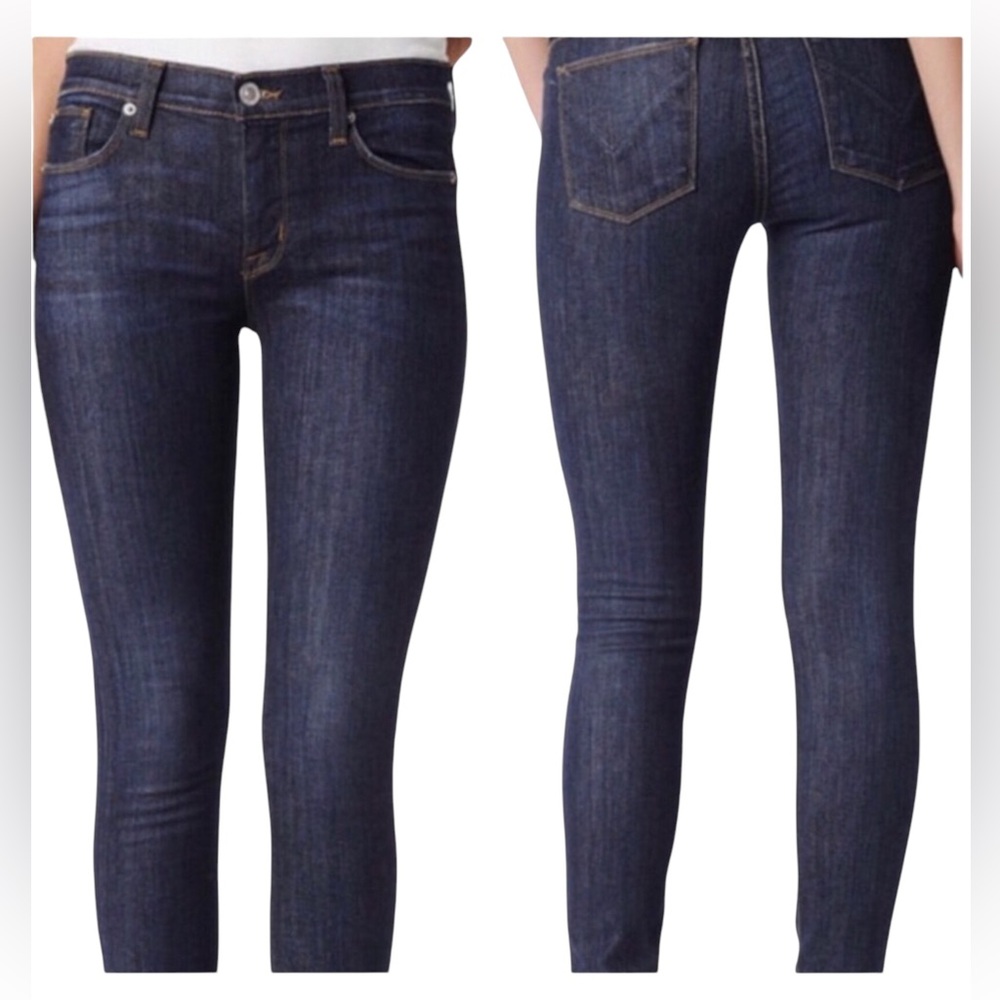 Hudson Jeans Nico Super Skinny Midrise Size 30 Dark Wash Blue Denim